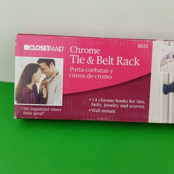 NEW Closetmaid Chrome Tie Belt Scarves Jewelry Rack Wall Mount  W/14 Hooks - Picture 2 of 6
